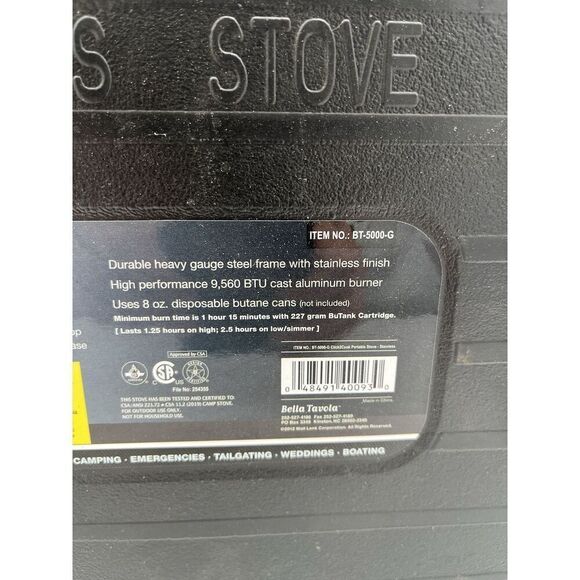Bella Tavola Click 2 Cook Butane Powered Stainless Portable Stove NIB - Picture 3 of 5